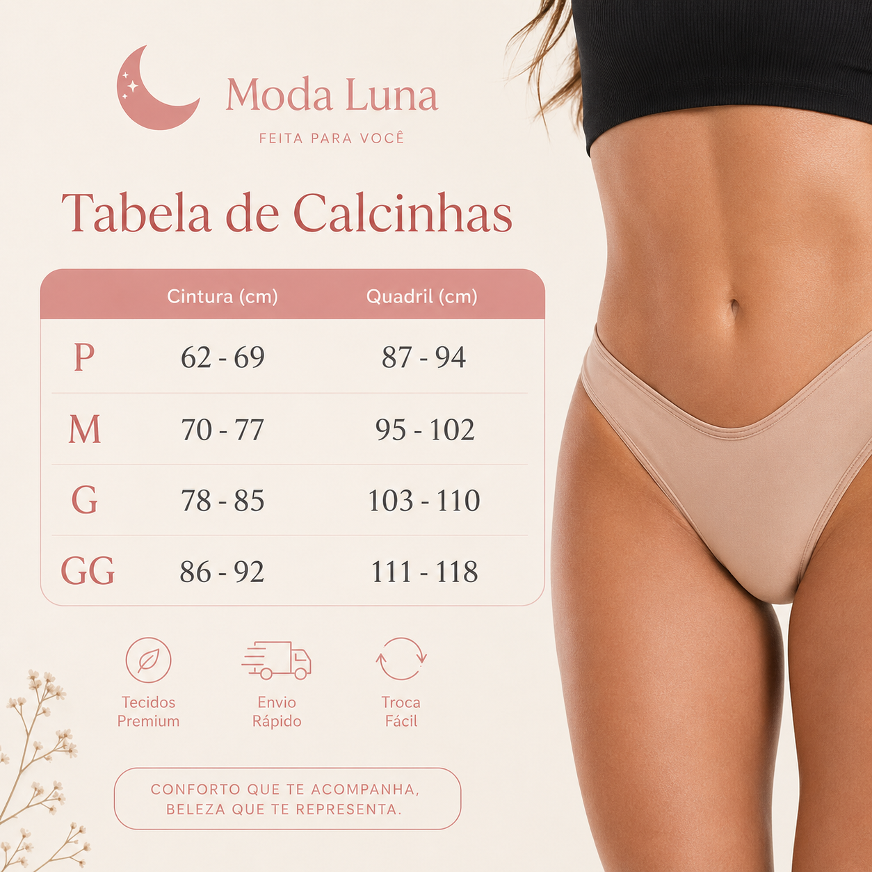 Calcinha Fio Dental Algodão · Não Marca · Antialérgica