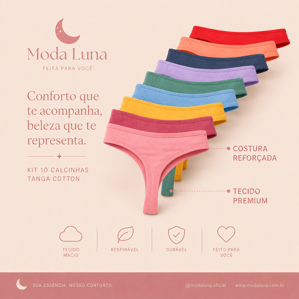 Calcinha Fio Dental Algodão · Não Marca · Antialérgica