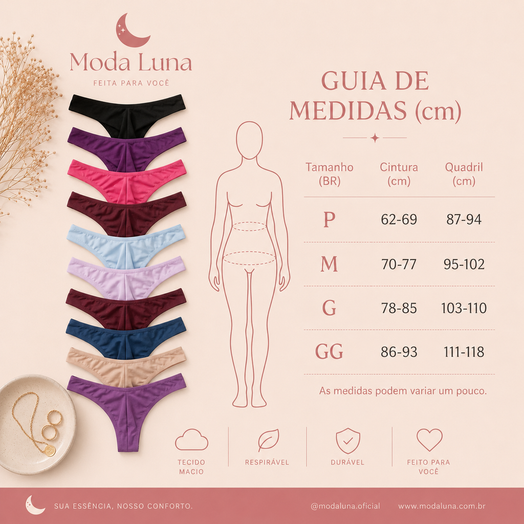 Calcinha Fio Duplo Levanta Bumbum · Não Marca