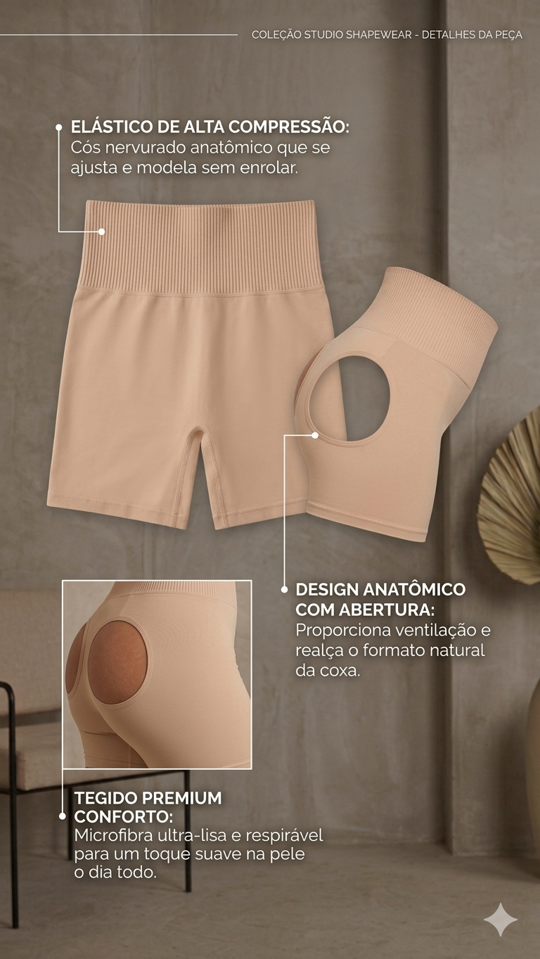 Short Cinta Modeladora - Empina Bumbum 2 em 1