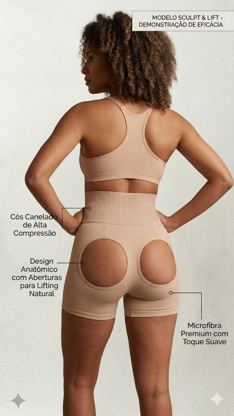 Short Cinta Modeladora - Empina Bumbum 2 em 1