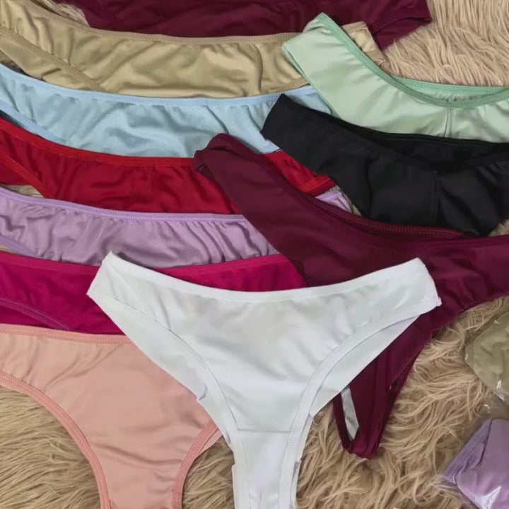Kit 10 Calcinhas Femininas Cores Sortidas Fio Duplo Microfibra Não Marca Empina Bumbum