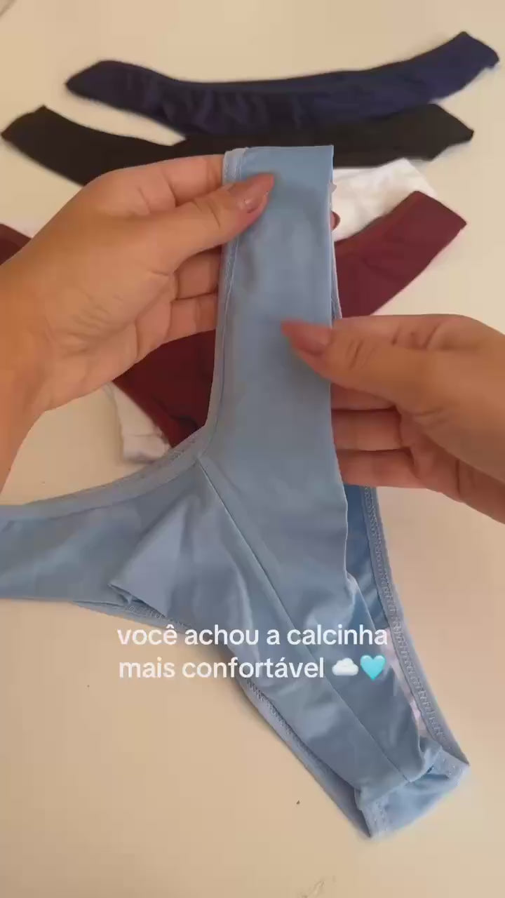 Kit 10 Calcinhas Femininas Cores Sortidas Fio Duplo Microfibra Não Marca Empina Bumbum