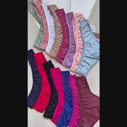 Kit 10 Calcinhas Femininas Cores Sortidas Fio Duplo Microfibra Não Marca Empina Bumbum